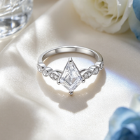 Bague de Fiançailles et de Mariage Fantaisie Moyu Jewelry en Argent Sterling 925 Personnalisée avec Zircon Cubique Taille Cerf-volant