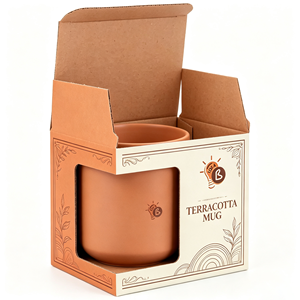 Boîtes pliantes en carton ondulé personnalisées avec logo OEM imprimé pour l'emballage de tasses à thé, mugs à café, avec fenêtre - Product Image 3