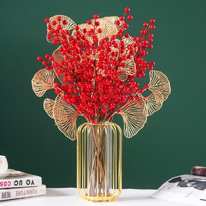 Baies rouges artificielles, fruits de la fortune, 10 cm-30 cm, en plastique, faites à la main, décorations de Noël, de mariage et de maison - Product Image 1
