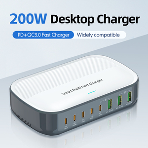 Cargador de Escritorio Multipuerto de 8 Puertos al por Mayor, Estación de Carga Rápida PD de <span class=keywords><strong>200W</strong></span> para Múltiples Dispositivos y Laptops - Product Image 2