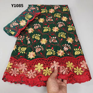 Broderie Africaine en Gros Suisse 100% Coton Voile Dentelle Tissu avec Pierres pour Ensemble Vêtement 5Y+2 Autriche Brodé - Product Image 6