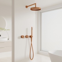 Mitigeur de douche mural double poignée brossé de haute qualité avec cartouche céramique, eau chaude et froide, pour salle de bain