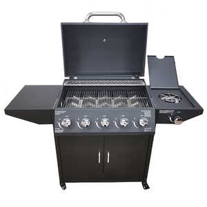 <span class=keywords><strong>Barbecue</strong></span> au gaz propane en métal de qualité supérieure pour l'extérieur, 60000 BTU, 5+1 brûleurs, avec table latérale et armoire, idéal pour la cuisine en plein air - Product Image 3