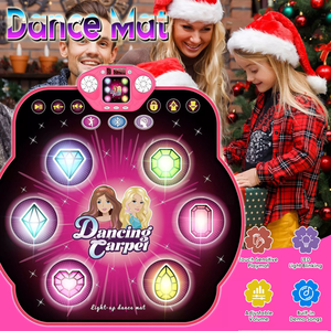<span class=keywords><strong>Tapis</strong></span> <span class=keywords><strong>de</strong></span> <span class=keywords><strong>danse</strong></span> Bluetooth pour filles avec six lumières LED en forme <span class=keywords><strong>de</strong></span> pierres précieuses et des rythmes amusants, jeu musical interactif pour enfants, amusement en intérieur - Product Image 2