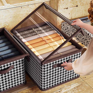 Kuş ızgara katlanır depolama sepeti ev çekmece tarzı dolap saklama kutusu giysi pantolon yorgan organize kutusu için - Product Image 5