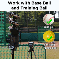 Machine à lancer de baseball Furlihong 636BH à double roue pour l'entraînement individuel au battement, au jeu de terrain ou à l'entraînement, de 40 à 68 MPH