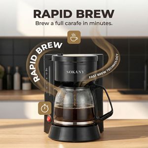 <span class=keywords><strong>Cafetera</strong></span> Eléctrica Europea de Acero Inoxidable, Capacidad de 600 ml, 3-5 Tazas, <span class=keywords><strong>Filtro</strong></span> <span class=keywords><strong>Permanente</strong></span> para el Hogar, 450 W - Product Image 3