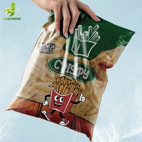 Sachet Oreiller Scellé à l'Arrière en Plastique Qualité Alimentaire Imprimé sur Mesure pour Chips, Frites Surgelées et Snacks avec Fenêtre