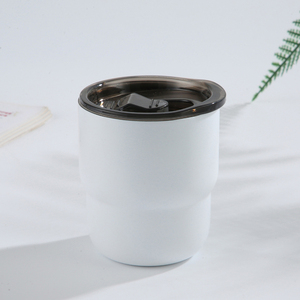 Taza de Café Aislada de Acero Inoxidable 304 Blanca DF de 255 ml con Tapa, Taza Portátil para Beber al Aire Libre y Acampar, Precio de Fábrica al por Mayor - Product Image 1