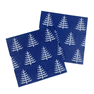Serviettes en <span class=keywords><strong>papier</strong></span> jetables bleues personnalisées avec logo, pour fête, arbre <span class=keywords><strong>de</strong></span> Noël, serviettes en <span class=keywords><strong>papier</strong></span> imprimées - Product Image 1