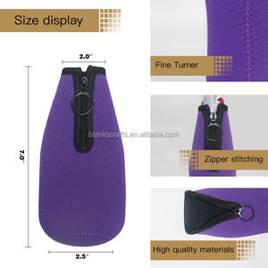 Sarung Botol Bir Tebal Berinsulasi Neoprene, Dapat Digunakan Kembali, dengan Ritsleting, untuk Pesta - Product Image 3