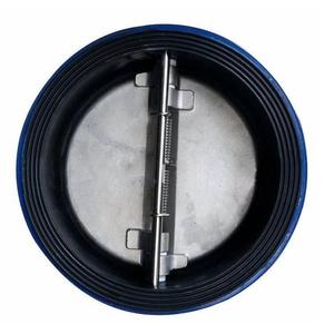 صمام فحص قرصي مزدوج من الفولاذ المصبوب H76J عالي الجودة صمام فحص ناعم محكم الغلق مبطن بصمام فحص مطاطي من الرقاقة - Product Image 2