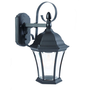 Luce da parete per esterni con lanterna appesa a braccio nero opaco HMS - Product Image 3