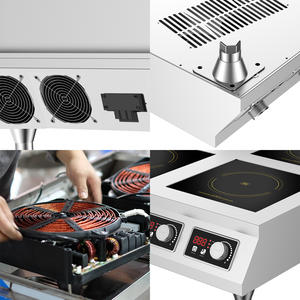 İndüksiyon Ocaklı Restoran Mutfağı Ayaklı 3.5kW 4 Gözlü Paslanmaz Çelik Ticari İndüksiyon Ocak - Product Image 3