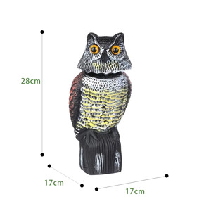 Ahuyentador de Aves Realista de Plástico con Cabeza Giratoria, Impermeable, Fácil de Instalar para Control de Plagas en Jardines Exteriores - Product Image 5