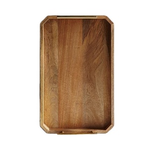 Wood Serving Tray Rectangle Solid Minimalist Handmade Polished Dishes & <b>Plates</b> - Product Image 1
