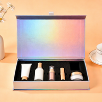 Boîte cadeau magnétique rigide en papier d'art de luxe, design personnalisé fait main, pour lotion et cosmétiques, avec dorure à chaud et insert en EVA