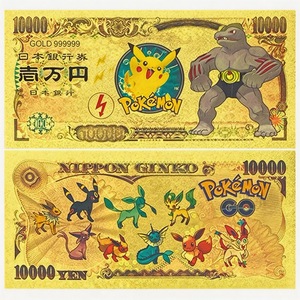 Billetes de Banco de Anime Japonés Pokémon con Lámina de Oro, Billetes de Banco Chapados en Oro de 24K, Regalos para Niños, Venta al Por Mayor - Product Image 5