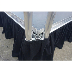 เวทีอลูมิเนียมติดตั้งรวดเร็ว พื้นผิวกันลื่นสีดำ พร้อมกระโปรงเวที - Product Image 1
