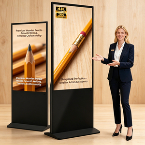 Señalización <span class=keywords><strong>Digital</strong></span> con Soporte de Piso, Bisel Estrecho, Ahorro de <span class=keywords><strong>Espacio</strong></span> para Pasillos Estrechos, Exhibición para Tiendas Pequeñas, Diseño Elegante - Product Image 1