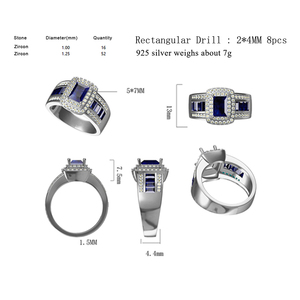 CAD مجوهرات مخصصة تصميم بسيط 925 الفضة الأزرق حجر الأحجار الكريمة والمجوهرات الدائري - Product Image 1