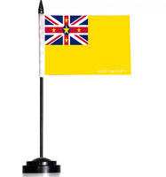 Drapeaux de table Montserrat, petits drapeaux de bureau avec mât noir, décoration pour la maison et le bureau, célébrations festives