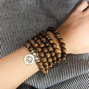 2022 nuevo Rosario de Yoga multicapa 108 cuentas de madera loto tibetano budista Mala Buda encanto <span class=keywords><strong>pulsera</strong></span> para Mujeres Hombres - Product Image 4