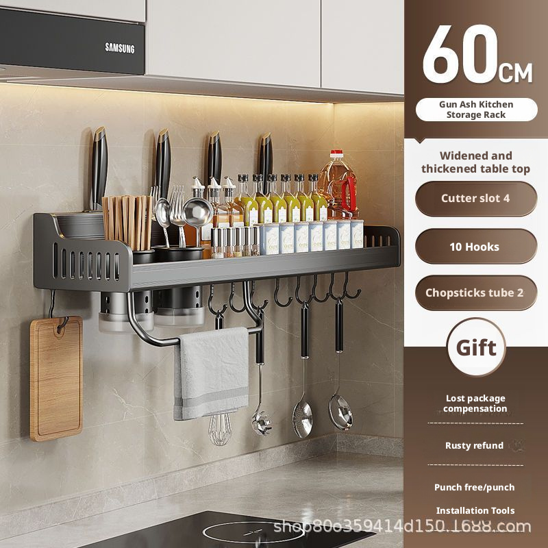 Porte-baguettes double gris - 60 cm