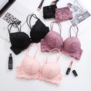 FF3261 Set di mutandine in pizzo floreale Sexy con ferretto Push up reggiseno e mutandine in due pezzi biancheria intima da donna - Product Image 2