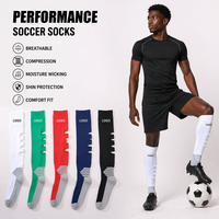 Chaussettes de football d'été personnalisables - Chaussettes de sport respirantes, à séchage rapide, absorbant la transpiration, en spandex/polyester/coton pour hommes
