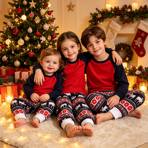 Set Coordinato di Pigiami a Quadri Personalizzati per la Mattina di Natale, Set Due Pezzi, Vendita all'Ingrosso di Abbigliamento da Notte Coordinato per <span class=keywords><strong>Mamma</strong></span>, Papà, Bambini e Neonati - Product Image 3