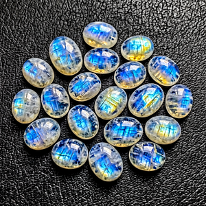 AAA Natural <b>Blue</b> Fire Indian Rainbow <b>Opal</b> Heat Treated 5x7mm Oval Cabochon Gemstone Cabochon - Product Image 1