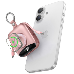 Chargeur portable haute vitesse 22,5 W 10000 mAh avec double câble intégré, écran LED, porte-clés, <span class=keywords><strong>pour</strong></span> iOS, Android, montre connectée, <span class=keywords><strong>batterie</strong></span> <span class=keywords><strong>externe</strong></span> - Product Image 1