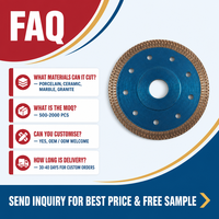 Disque diamanté ultra-mince OEM pour la découpe de carreaux et de maçonnerie, avec revêtement rouge et bleu, pour grossistes