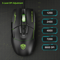 Souris de jeu optique filaire G7 avec prise en charge des macros jusqu'à 8800 DPI, design ergonomique USB pour PC portable
