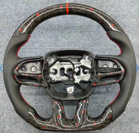 Volant sport chauffant à 3 branches en cuir forgé et fibre de carbone de 40 mm pour Dodge Challenger Charger SRT Hellcat Land Cruiser