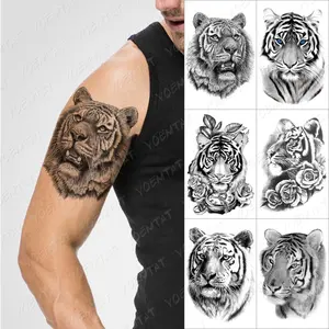 Hình Xăm Tạm Thời Totem Tiger Thiết Kế Bộ Lạc Hình Xăm Chống Nước Bền Lâu Chống Nước Tùy Chỉnh