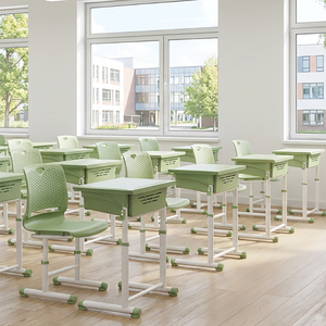 Conjunto de Mesa y Silla Escolar de Diseño Moderno, Ajustable, de Material PP, para Estudiantes Universitarios ST-E05, Silla Escolar, Mesa de Aula, Escritorios ST - Product Image 2