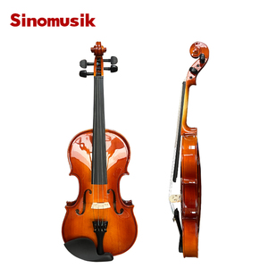 La Chine a fait Sinomusik Bonne qualité Pulvérisation rouge brun Purfling Solid housle Violon avec étui, instruments à cordes d'archet - Product Image 2
