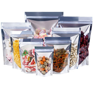 Resealable Silver Back Clear Front Window Stand up Pouches 14cm <strong>X</strong> 20cm Aluminum Foil for Doypack Food Storage Zip Lock - Product Image 1