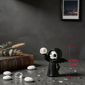 Statua di Grim Reaper Stampata in 3D in Plastica PLA, Figura di Teschio Gotica, Decorazione da Scrivania per Halloween, Ornamento da Mensola, Regalo da Collezione - Product Image 2