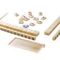 Ensemble de Mahjong Américain de Luxe Personnalisé en Nacre, 166 Tuiles Acryliques Semi-Transparentes, Boîte de Rangement Épaissie, 4 Supports Ondulés et Poussoirs
