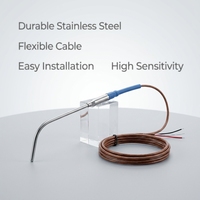 Capteur de température PT100 RTD blindé flexible PROG SR105-1 pour moules à haute température et cavités étroites, mesure industrielle, précision 0,1 %
