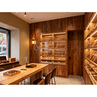Vitrine à cigares de grande capacité avec double porte en verre et éclairage LED, présentoir à cigares en bois, humidor à cigares