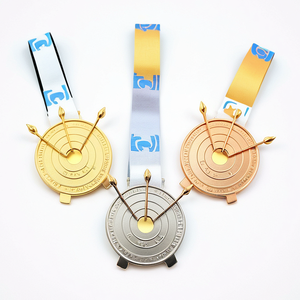 Medallas 3D de diseño libre personalizadas Medallas de <span class=keywords><strong>tiro</strong></span> con <span class=keywords><strong>arco</strong></span> de oro grabadas <span class=keywords><strong>en</strong></span> metal - Product Image 6