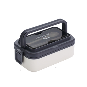 صندوق غداء من الفولاذ المقاوم للصدأ سعة 2300 مل قابل للتكديس بثلاث طبقات مع مقبض وغطاء بلاستيكي لتخزين الطعام للاستخدام المنزلي - Product Image 2