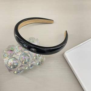 Nouvelle mode hiver automne couleur unie cuir éponge Vintage plaine décoratif bandeau cheveux accessoires pour femmes cheveux épais - Product Image 6