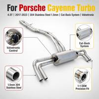 Sistem Knalpot Catback Valvetronic Stainless Steel T304 untuk Porsche Cayenne Turbo 4.0T 2017-2023, Peredam Suara Performa Tinggi, Pasangan OEM 1:1