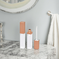 Tubes cosmétiques carrés et rectangulaires en ABS de 7 ml avec couvercle à charnière, éclairés par LED, pour brillant à lèvres et emballage de gloss.