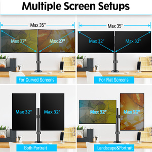 JOLLY 14''-32'' Monitör Kolu Desteği 2 Monitörlü Masaüstü Montaj Aparatı Eklemli Çift Monitör Standı - Product Image 5